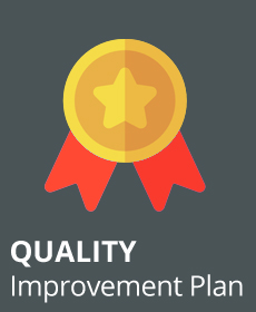 Image of a award with the words Quality Improvement Plan