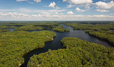  Paysage du nord de l'Ontario avec lacs et forêts