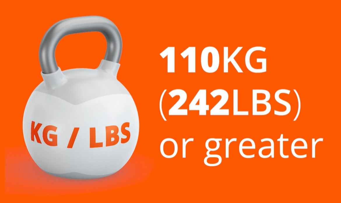 110KG (242LBS) or greater