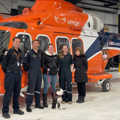 Julie meeting her transport team in Ottawa