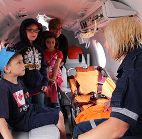 Children speaking with Ornge Flight Paramedic