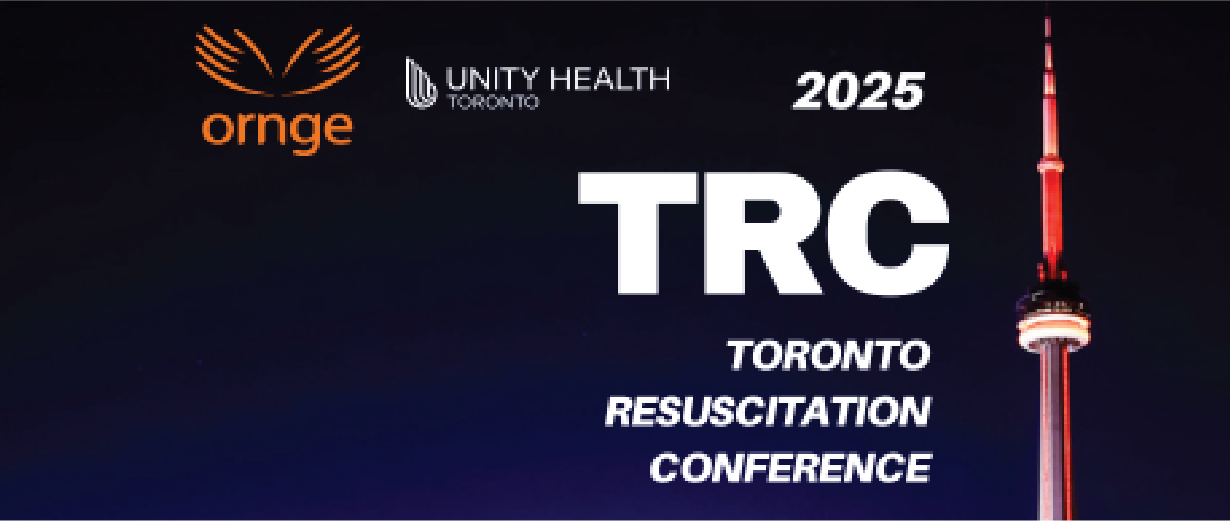 a poster with the CN Tower and the Ornge and Unity Health logos