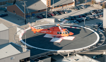 Leonardo AW139 on Health Sciences North helipad