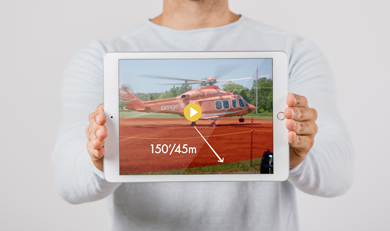 Ornge Landing Safety Zone video on a ipad