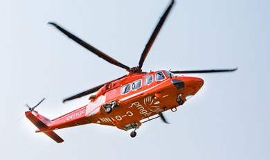 Leonardo AW139 helicopter in flight