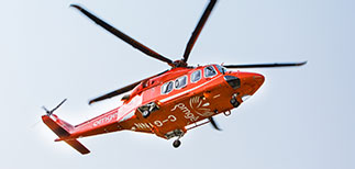 Leonardo AW139 helicopter in flight