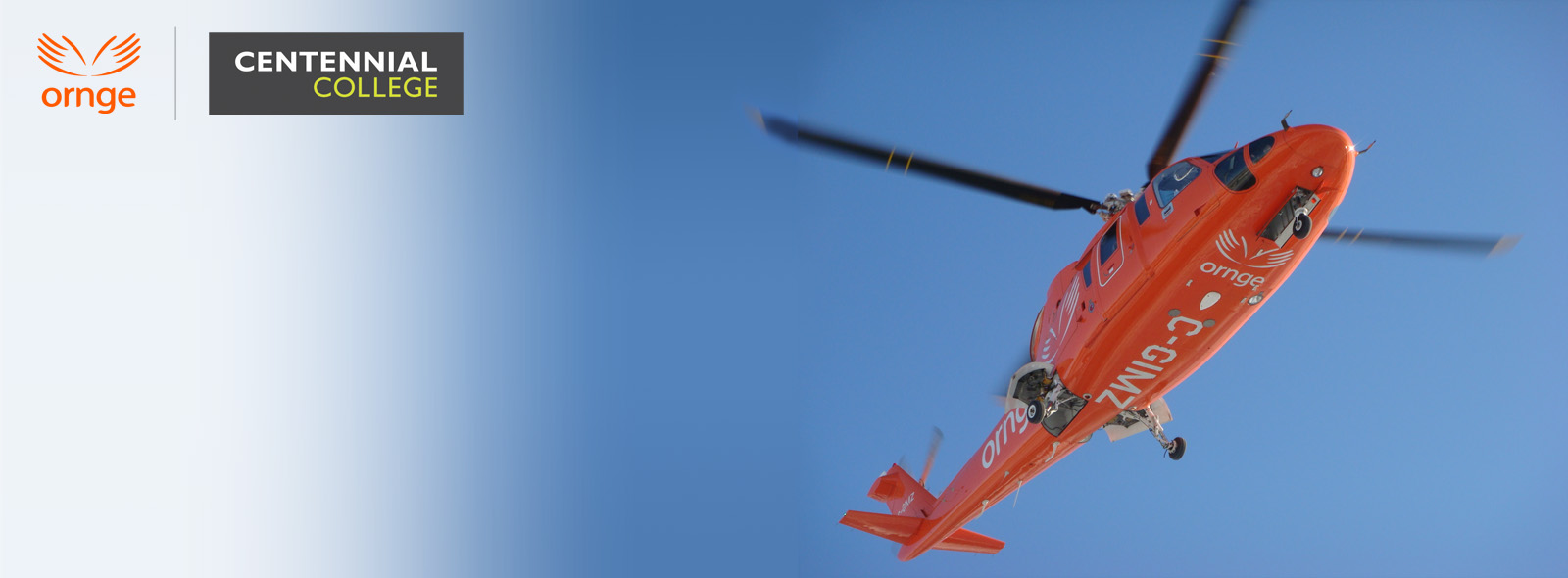 Logos Ornge et Centennial avec avion