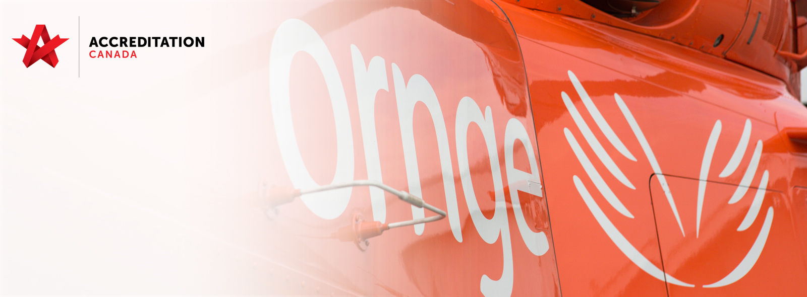 Accreditation Canada logo with Ornge Helicopter