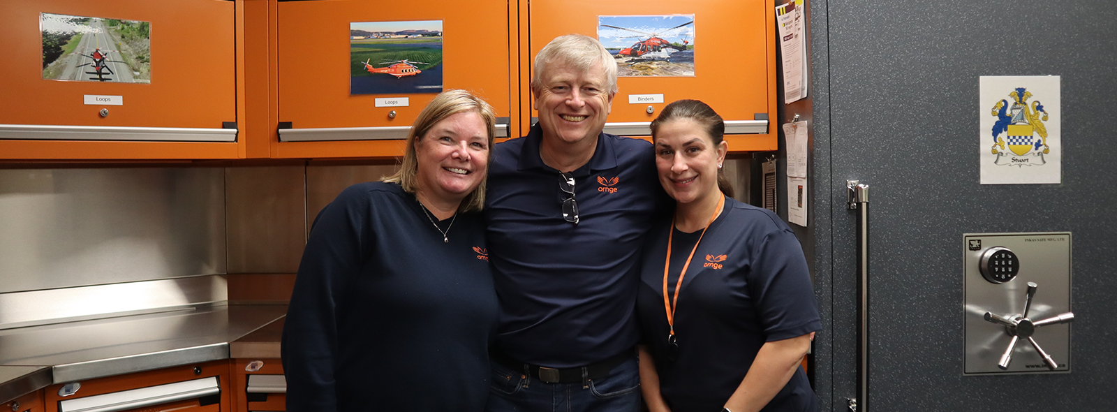 Jonathan Alexander, Catherine Dawes, and Amanda Flint at Ornge's new pharmacy and equipment warehouse