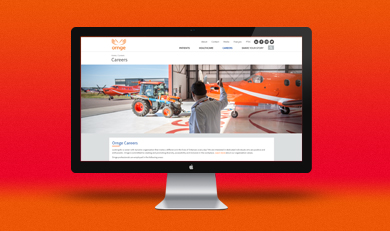 Mac Computer with Ornge Careers Page