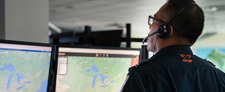 Ornge staff person looking at computer screens tracking flights