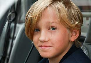 Boy in an Ornge helicopter