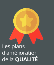 Image d'un prix avec les mots Plan d'amélioration de la qualité