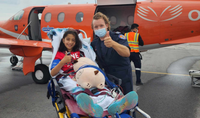 The Ornge team preparing to transport Charli