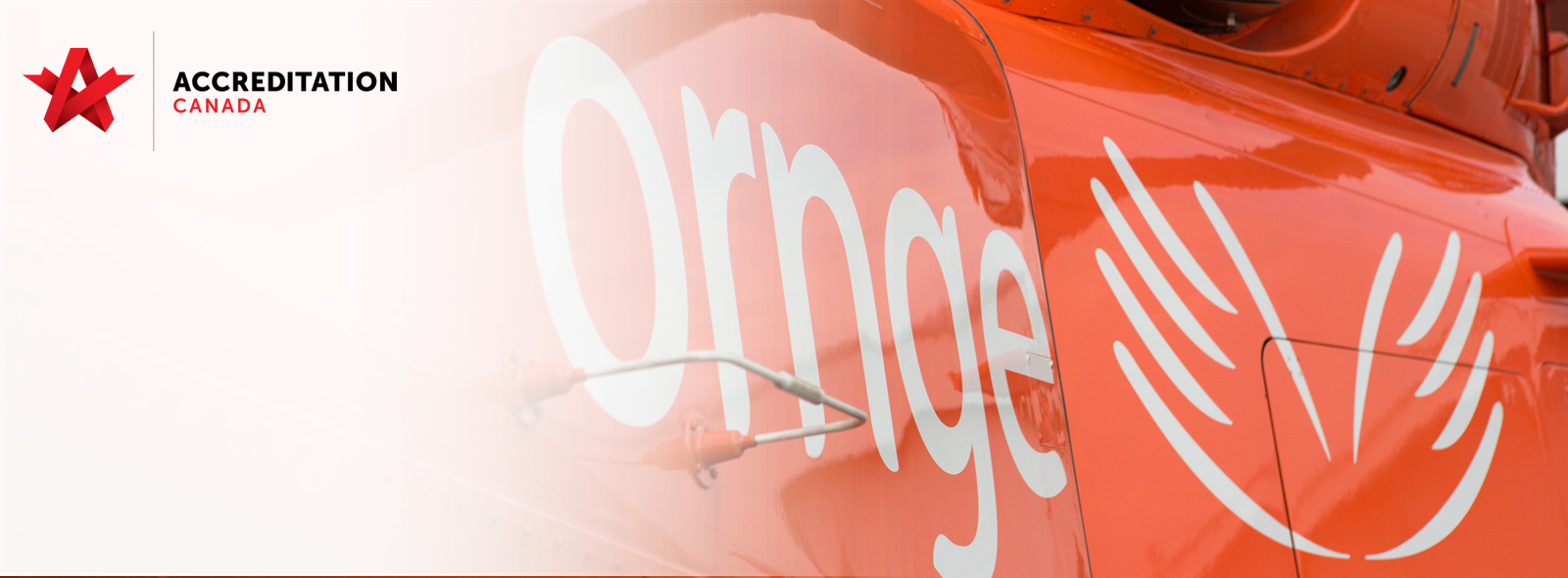 Accreditation Canada logo with Ornge Helicopter