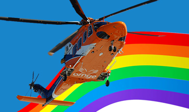 Ornge AW139 Helicopter and Rainbow