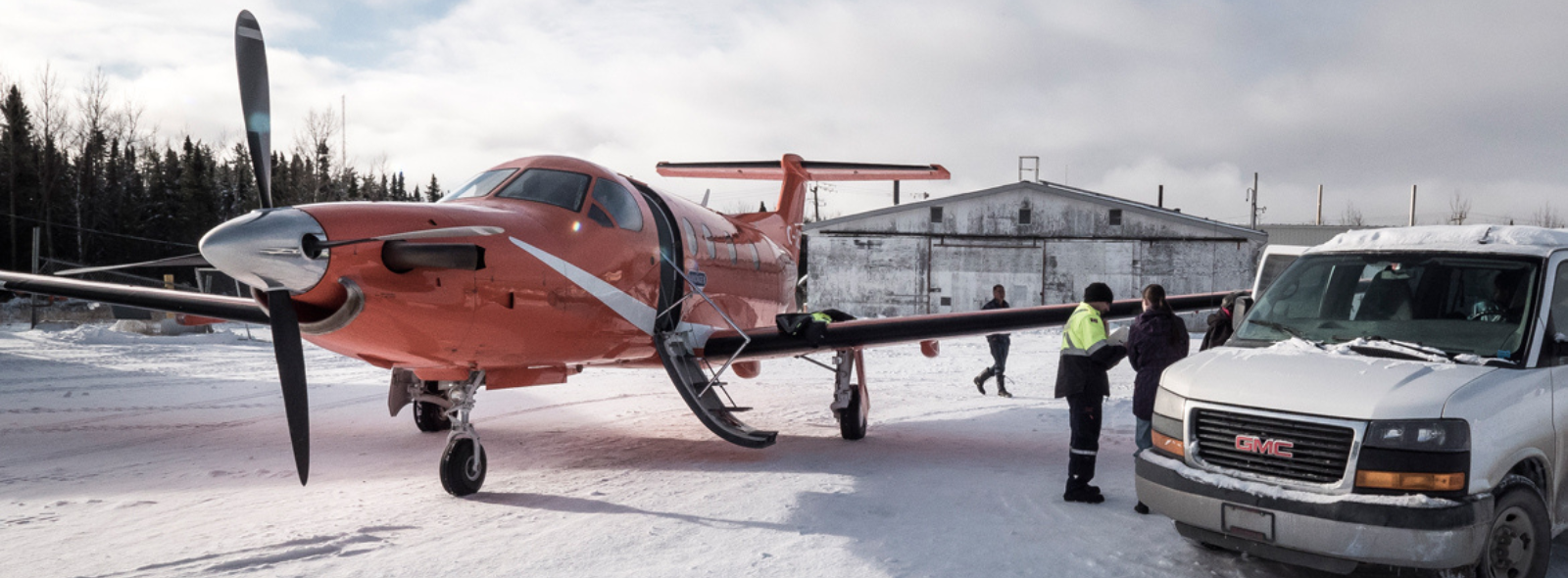 Snowy plane