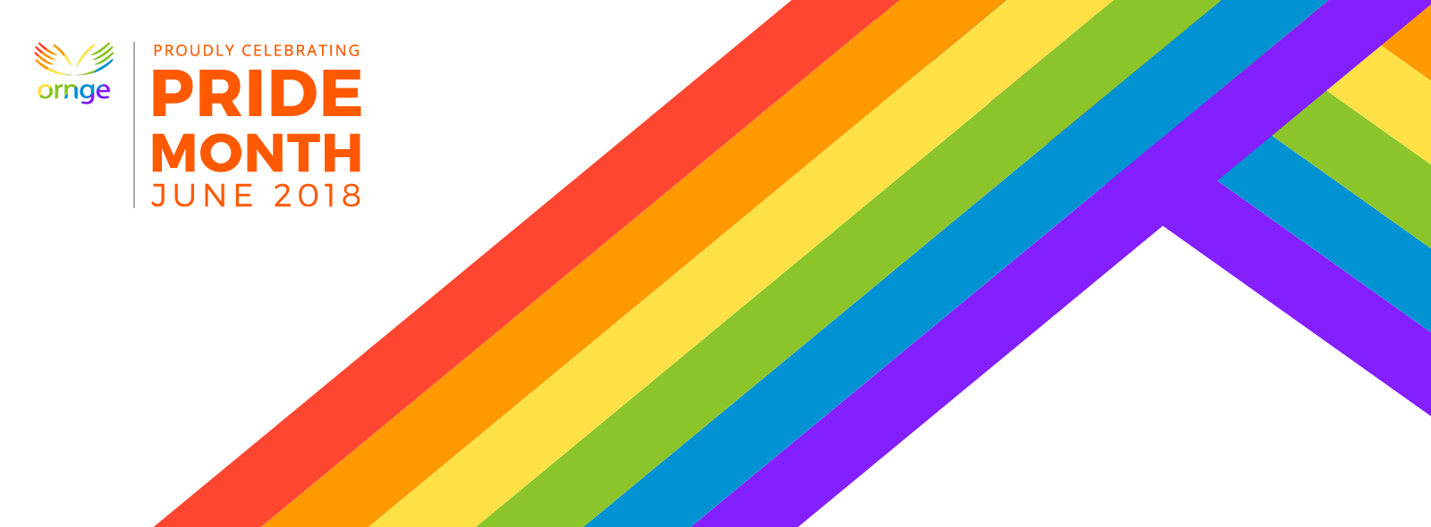 Ornge logo and pride rainbow