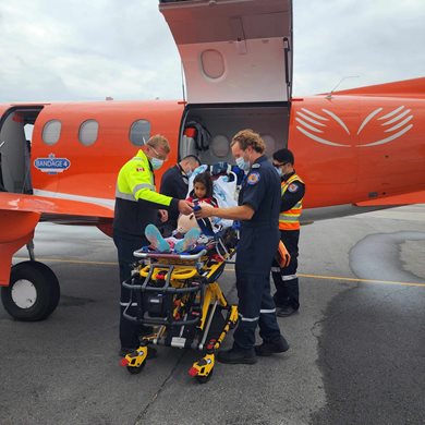 The Ornge team preparing to transport Charli